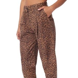 LITA BY CIARA ANIMAL PRINT HIGH WAIST LEATHER TROUSERS  PANTS NWT Size 25